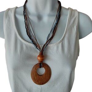 Beads & Wood 5-strand Statement Necklace
